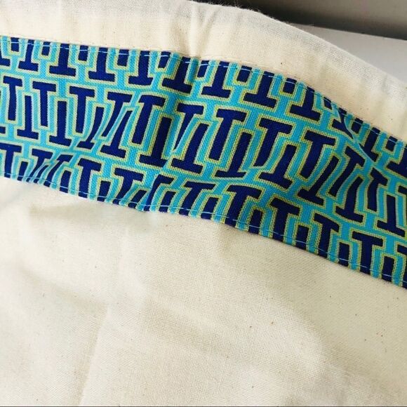 Tory Burch Cream Drawstring Dust Bag Teal - Picture 2 of 4